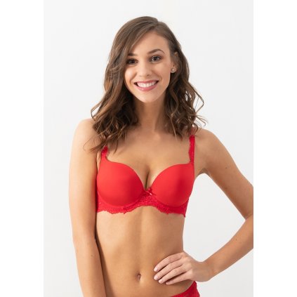 Dámská push up podprsenka LingaDore 1400-3 (Velikost 65B, Barva Červená)