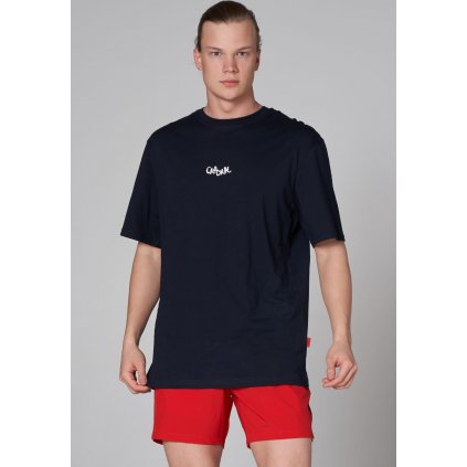 Pánské tričko John Frank JFTOOS40 (Velikost L, Barva Modrá - tmavě)