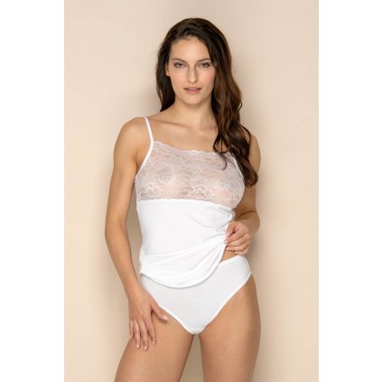 Krajková spodní košilka Timo 300738 (Velikost 2XL, Barva Bílá)