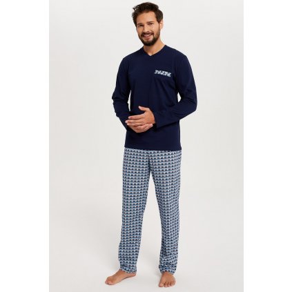 Pánské pyžamo Italian Fashion Jaromir dlouhé granat