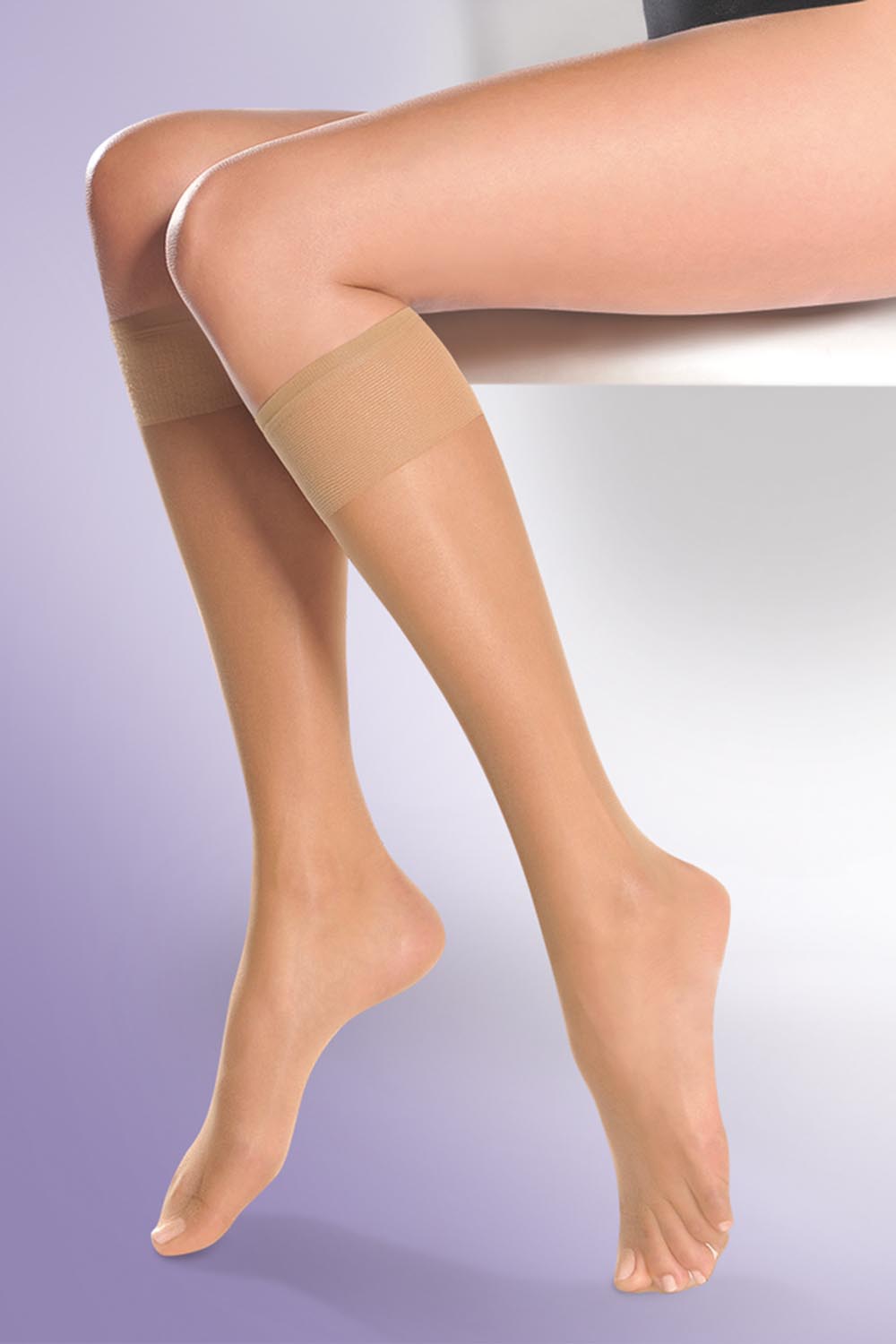 Silonkové podkolenky Gabriella Super 15 Den Lycra Code 504 Barva: Béžová, Velikost: UNI