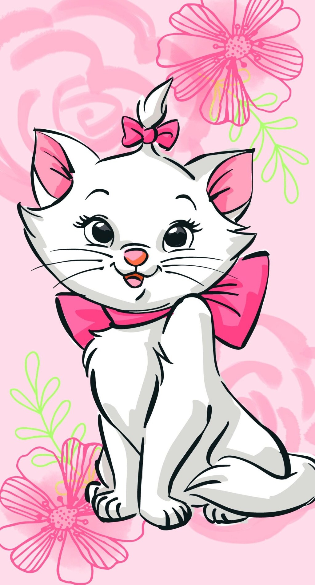 Jerry Fabrics Osuška Marie Cat Pink Flower Varianta: Osuška Marie Cat Pink Flower 70x140 cm