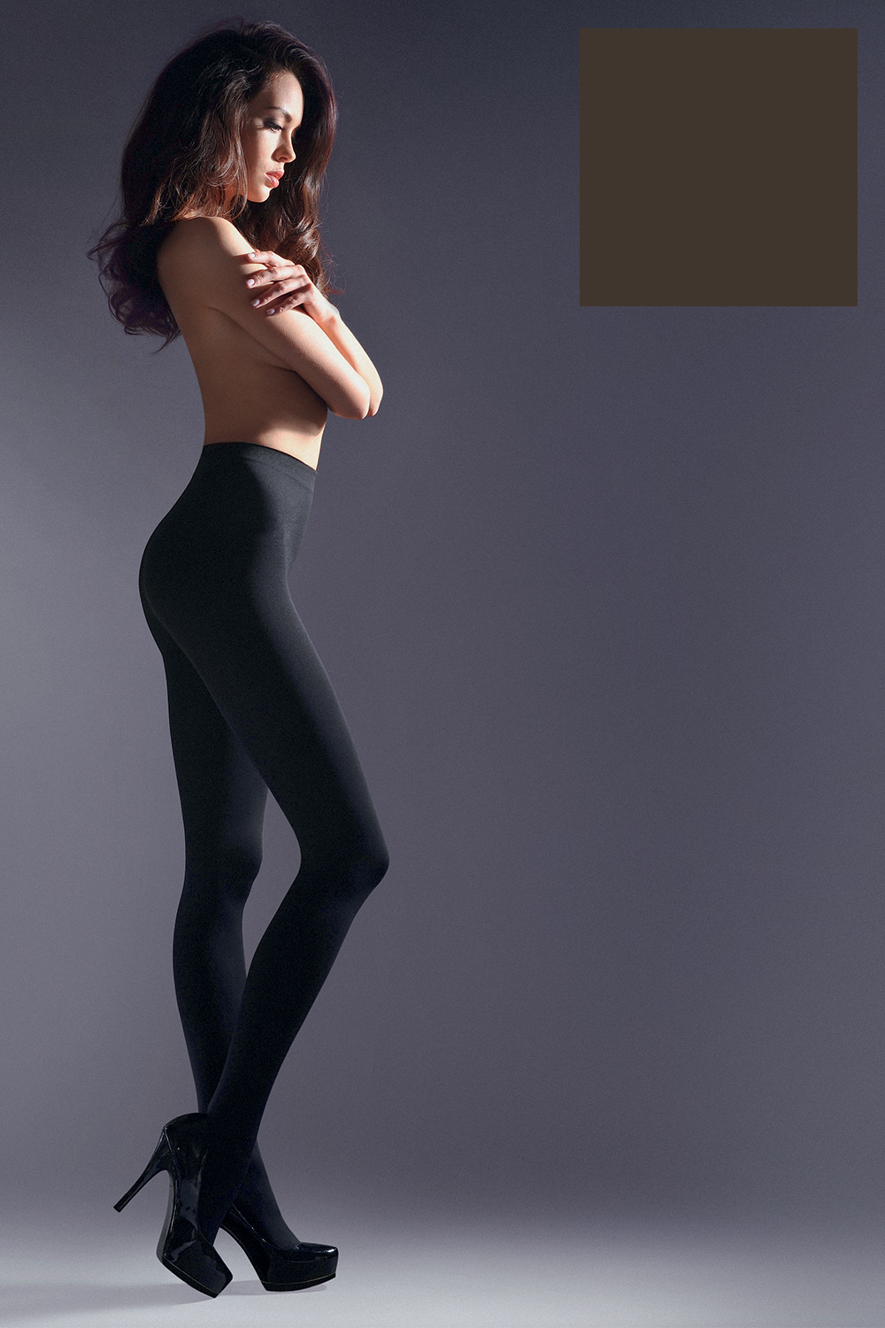 Silonkové punčocháče Gabriella Microfibre 100 Den Code 124 Barva: Hnědá, Velikost: 4-L