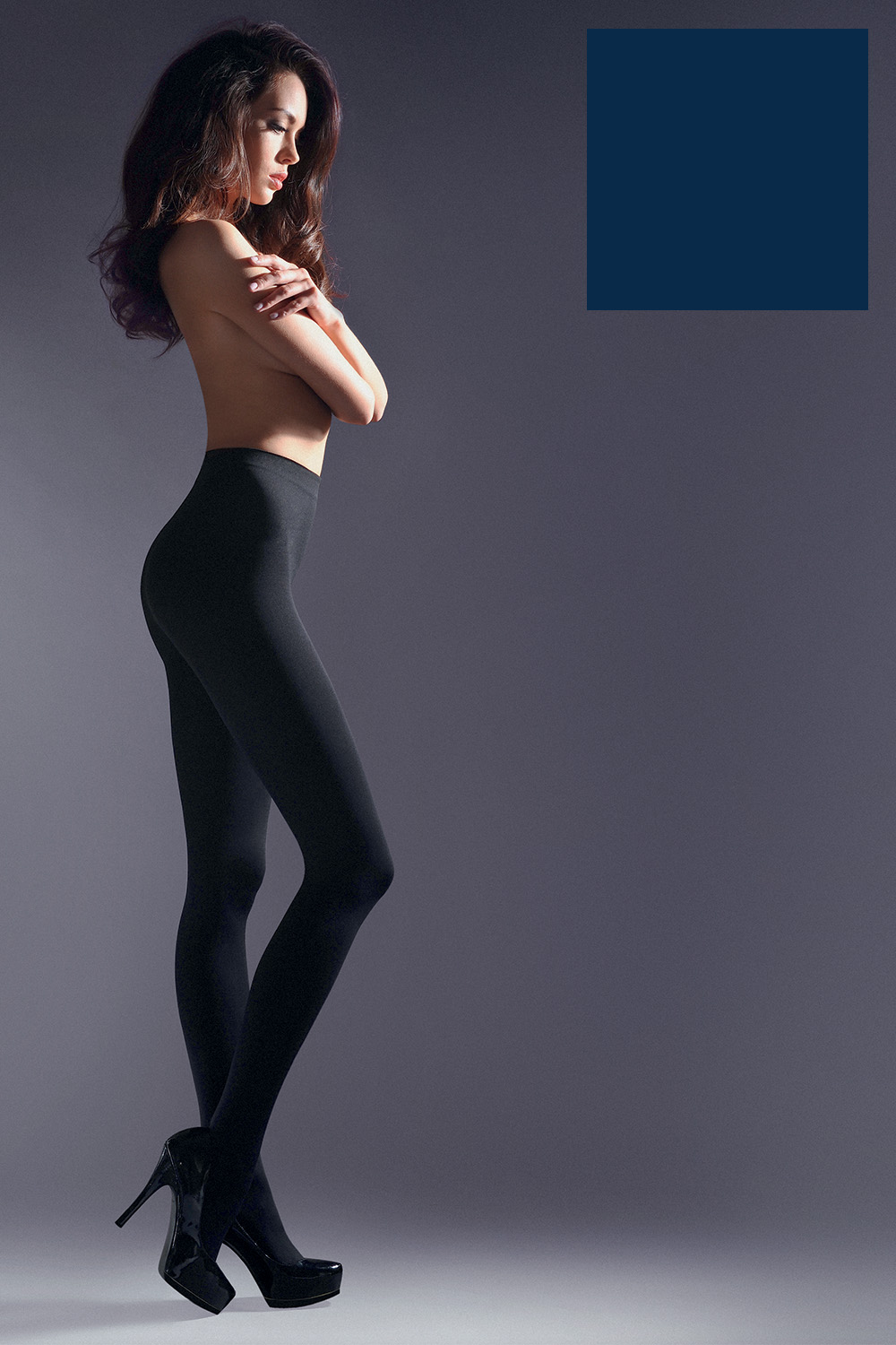 Silonkové punčocháče Gabriella Microfibre 100 Den Code 124 Barva: Modrá - tmavě, Velikost: 4-L