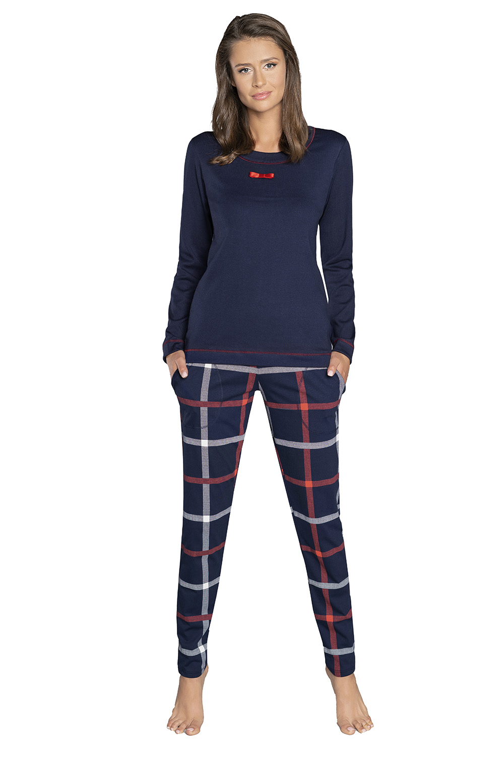 Dámské pyžamo Italian Fashion Izera dł.r. dł.sp. Barva: Modrá - tmavě, Velikost: L