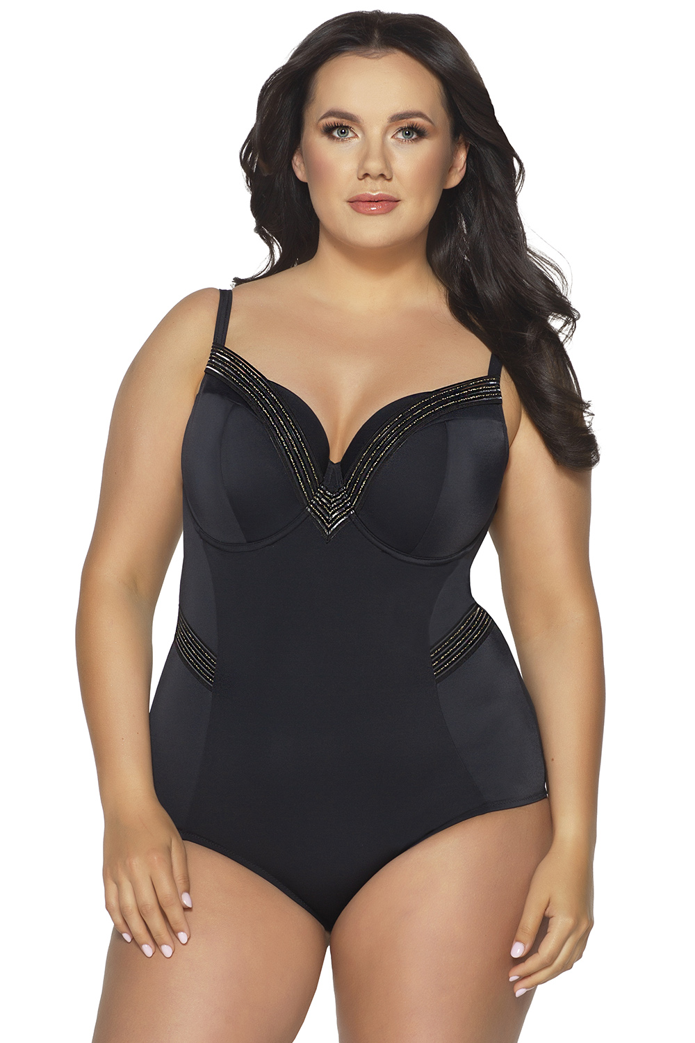 Jednodílné plavky Ava SKJ-58 Barva: Černá, Velikost: 90B