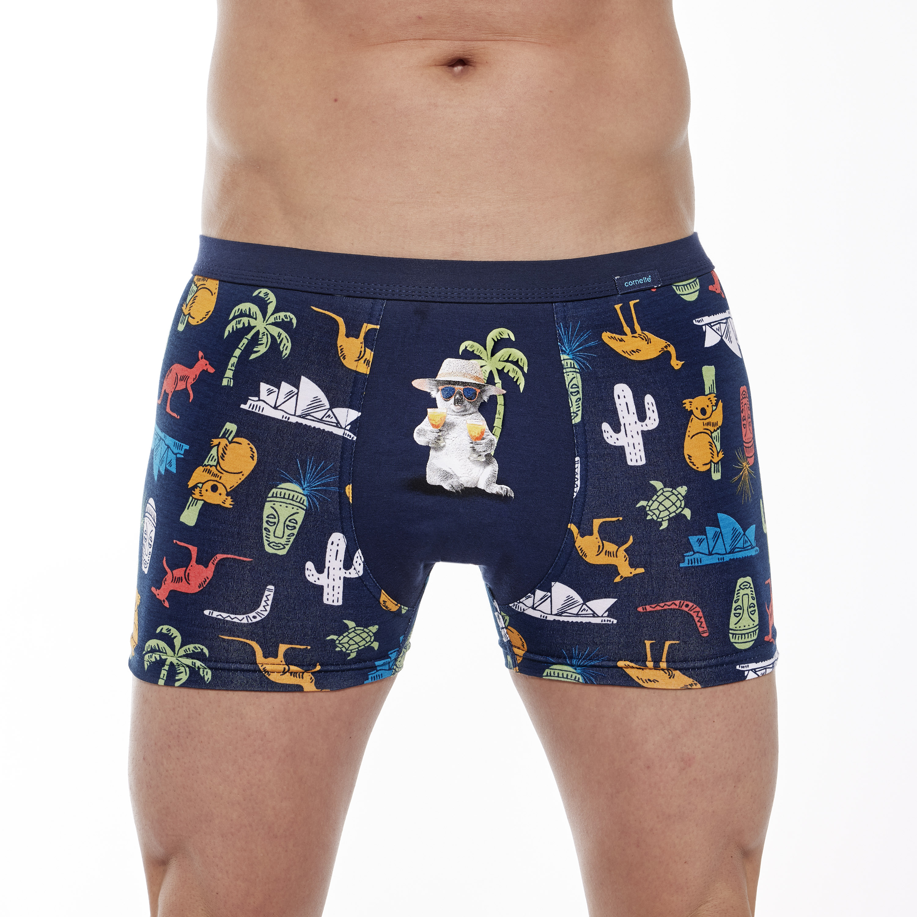 Boxerky Cornette Tattoo 280/229 Koala Barva: Modrá - tmavě, Velikost: L