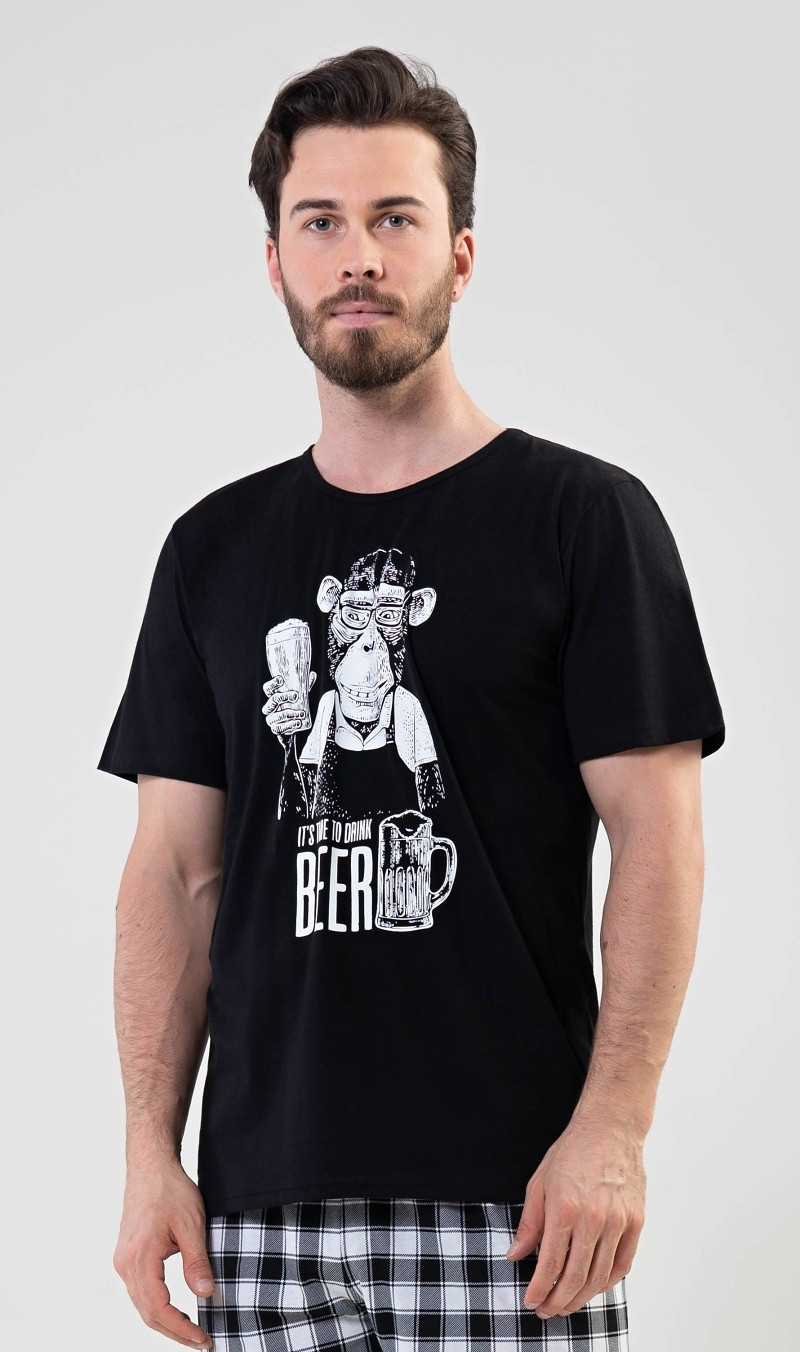Levně Vienetta MAN Pánské pyžamo šortky Opice