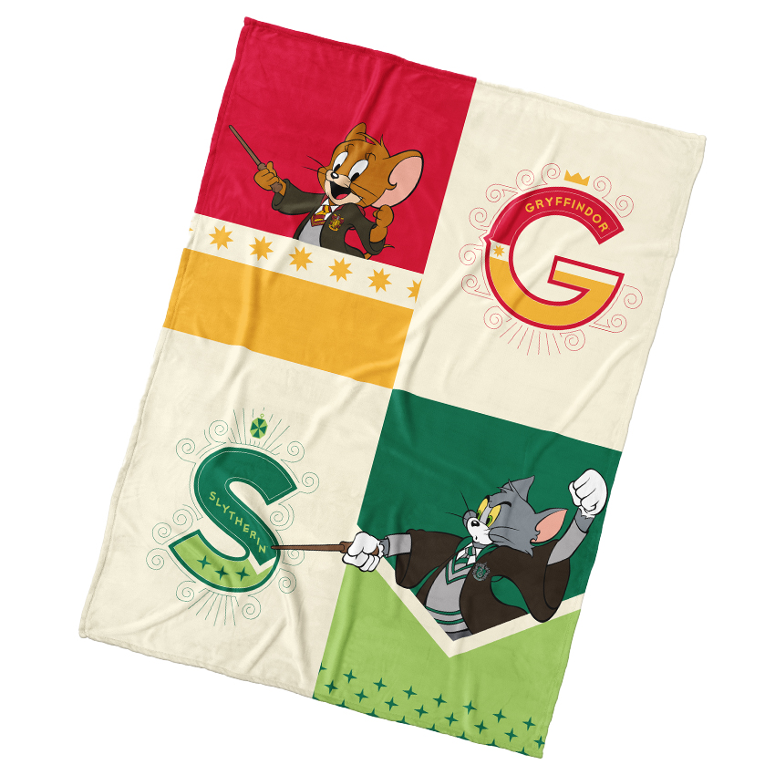 Carbotex Dětská deka Tom a Jerry v Bradavicích 130x170 cm