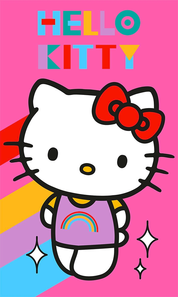 Carbotex Dětský ručník Hello Kitty Rainbow 30x50 cm