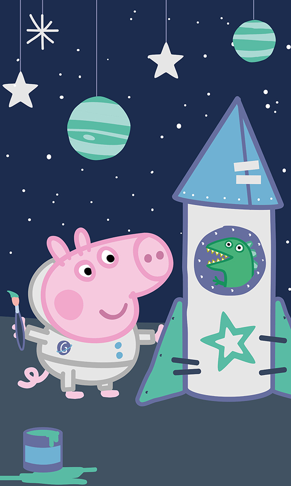 Carbotex Dětský ručník Prasátko Pepina Tomík Astronaut 30x50 cm