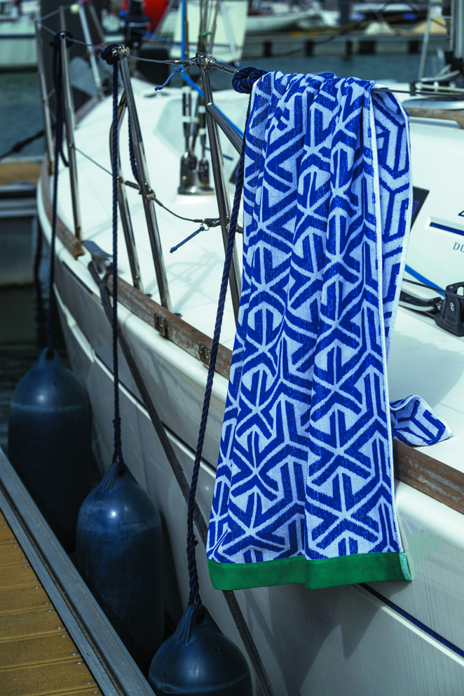 Jules Clarysse Plážová osuška Jet Set Graphic Modrá