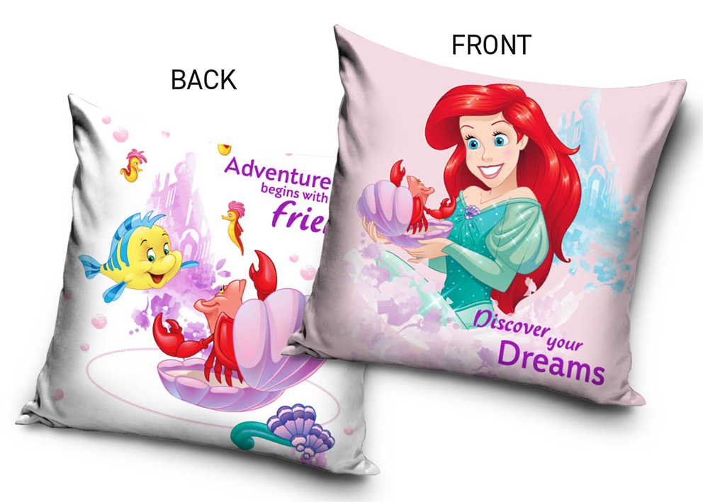 Carbotex Povlak na polštářek Princess Ariel Šupinka a Sebastián
