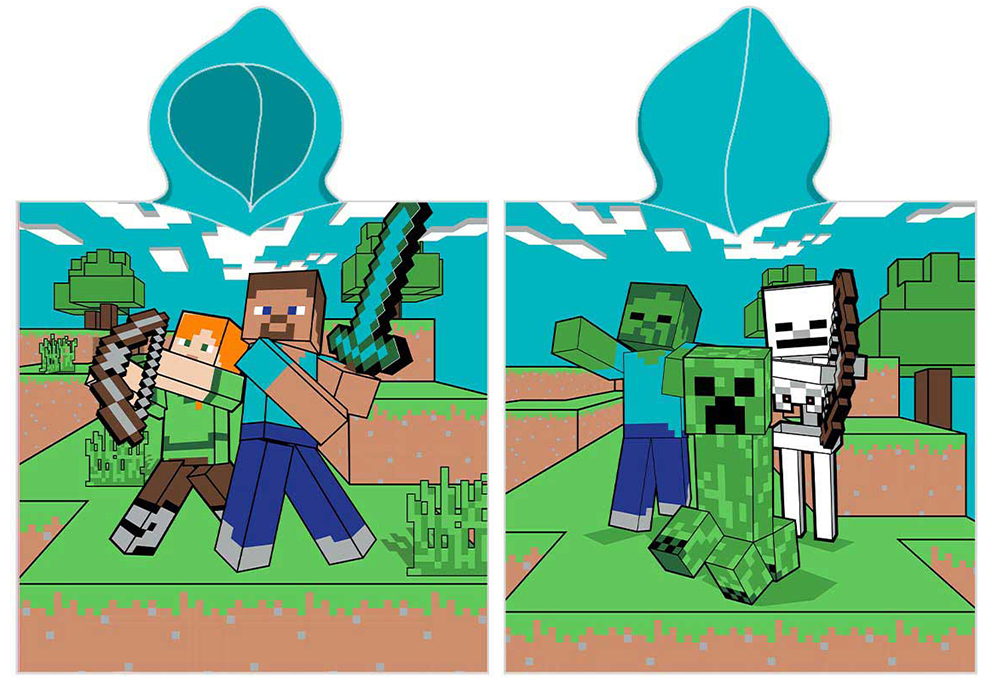 Carbotex Dětské pončo Minecraft Time to Mine
