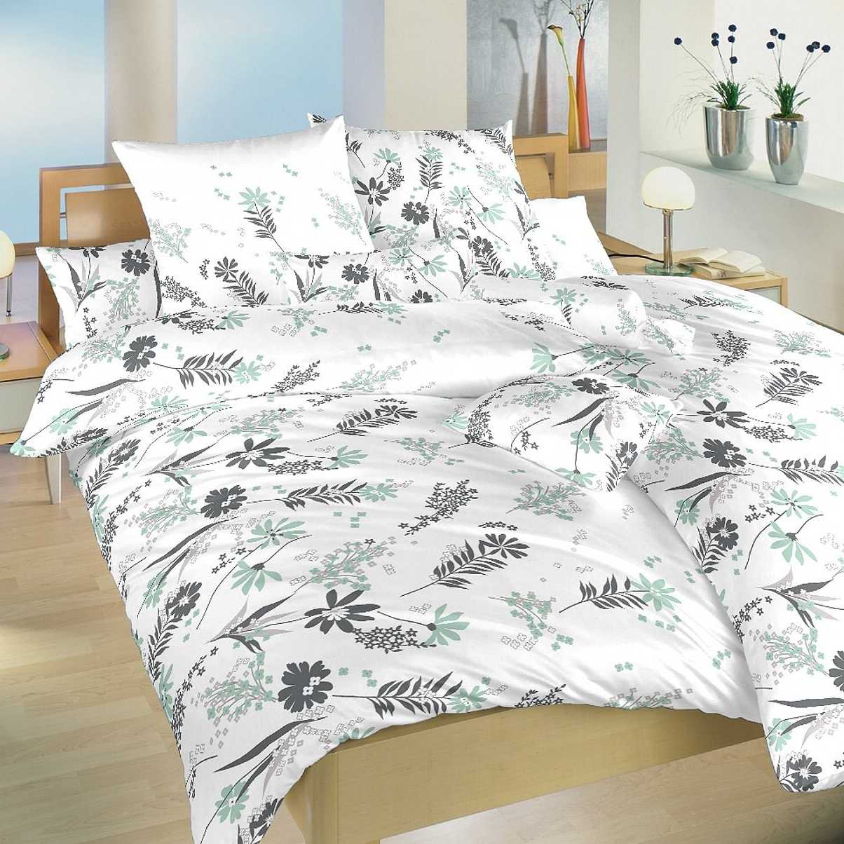 Dadka Povlečení bavlna Agáta mentolová na bílém Varianta: Povlečení bavlna Agáta mentolová na bílém 140x240, 70x90 cm