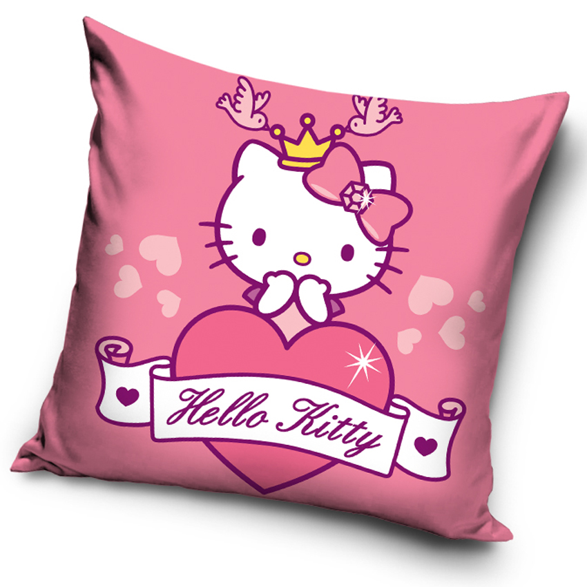Levně Carbotex Dětský polštářek Hello Kitty s korunkou
