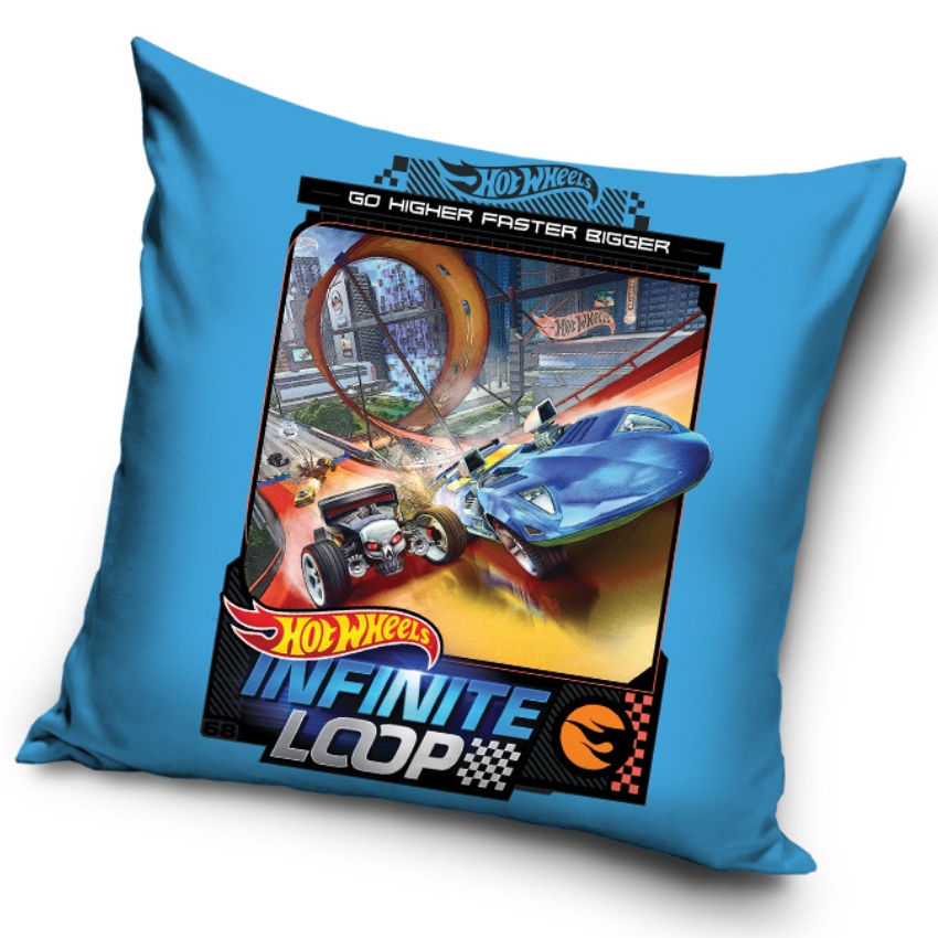 Levně Carbotex Dětský polštářek Hot Wheels Infinite Loop