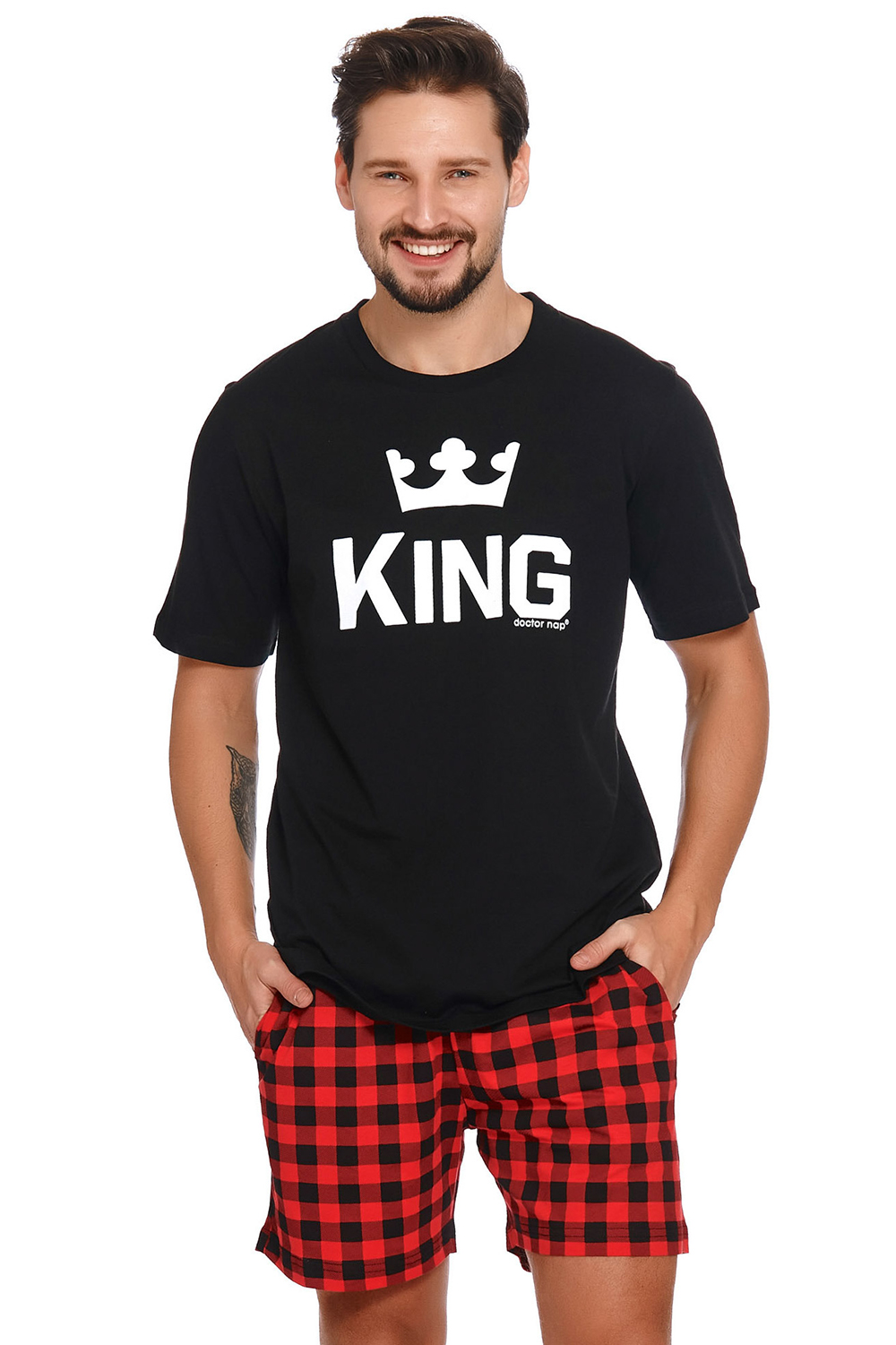 Pánské pyžamo Dn-nightwear PMB.9952 Z Barva: Černá, Velikost: S