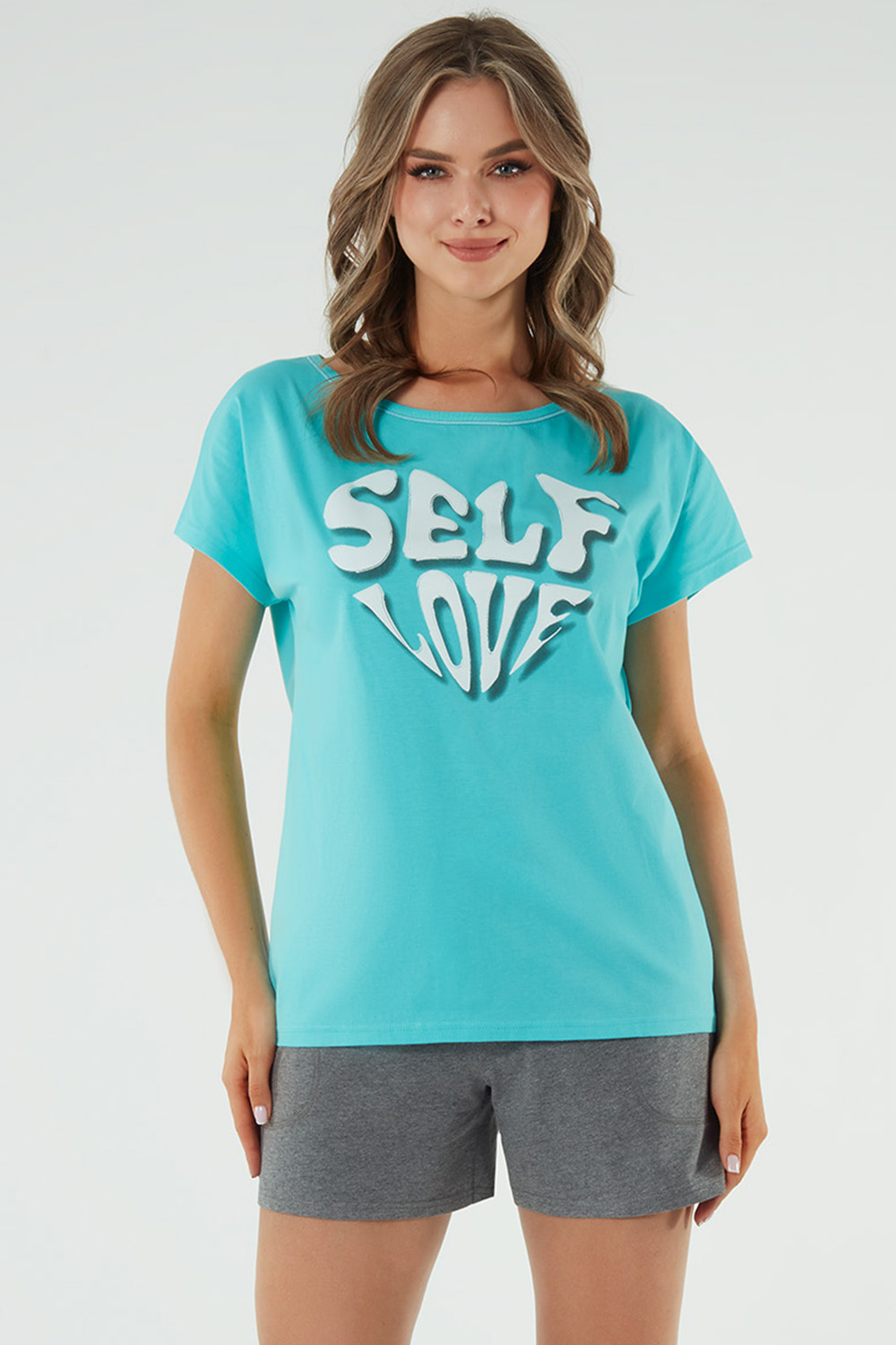 Dámské pyžamo Italian Fashion Selfie kr.r. kr.sp. Barva: Modrá, Velikost: M