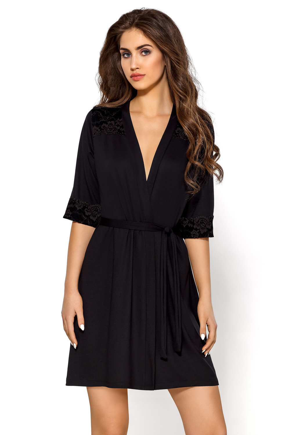 Dámský župan Hamana Helen Black Barva: Černá, Velikost: 4XL/5XL