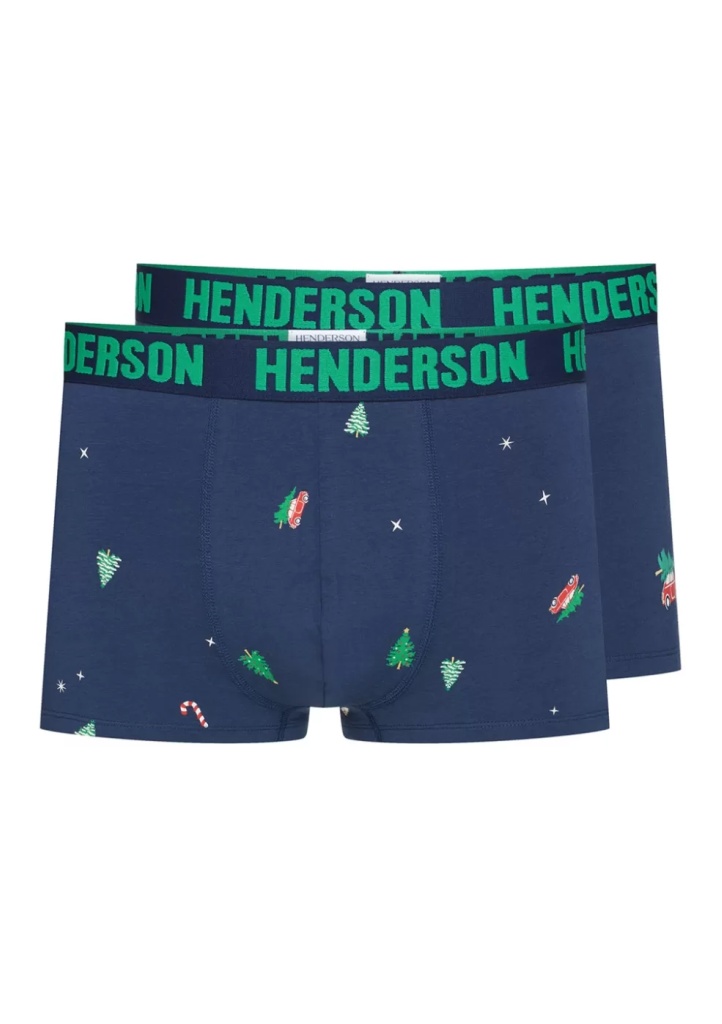 Pánské boxerky Henderson 41926 2PACK Barva: Modrá - tmavě, Velikost: M