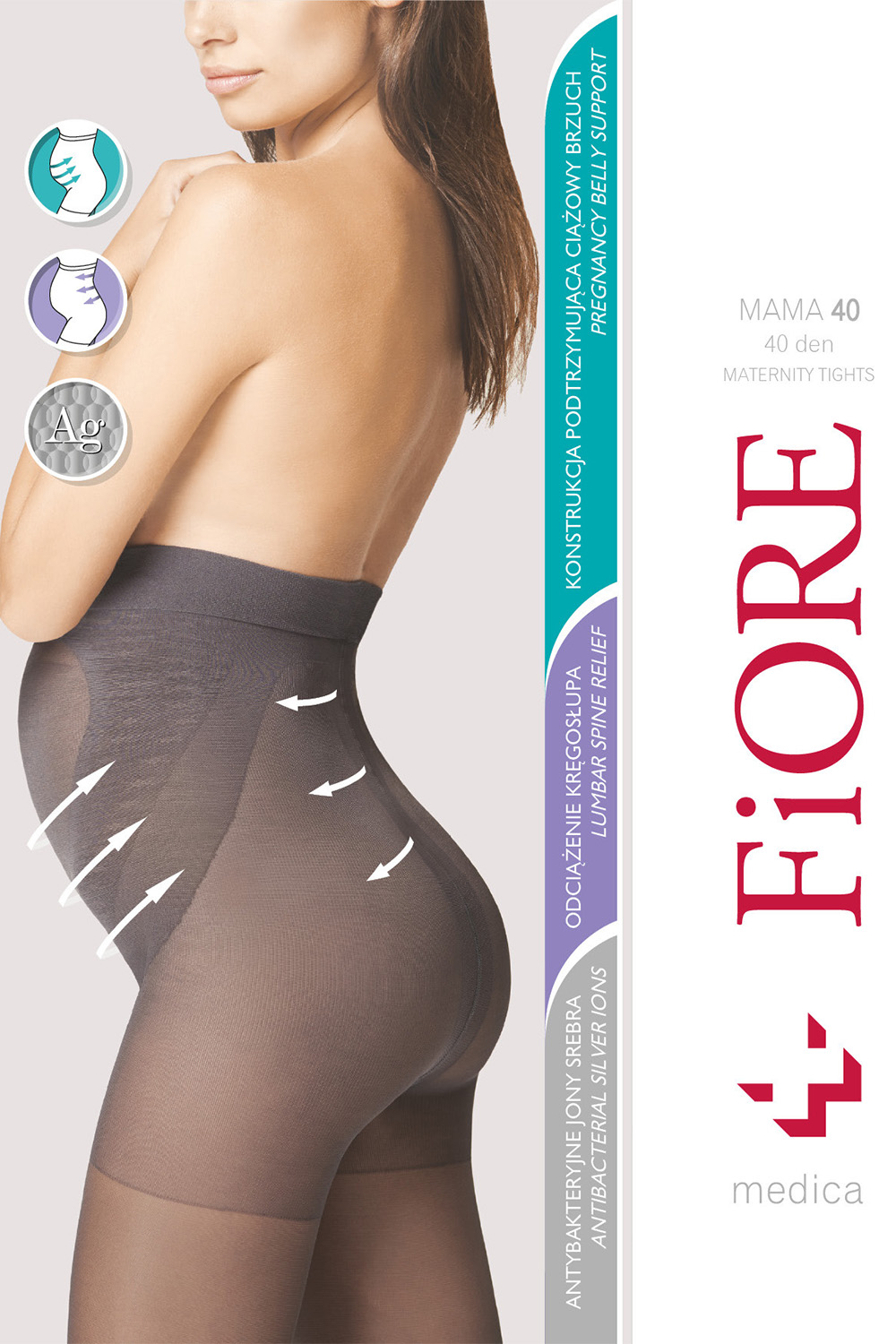 Punčochy Fiore Mama 40 den M5209 - výprodej Barva: Béžová, Velikost: 4 - L (obrázek 4)