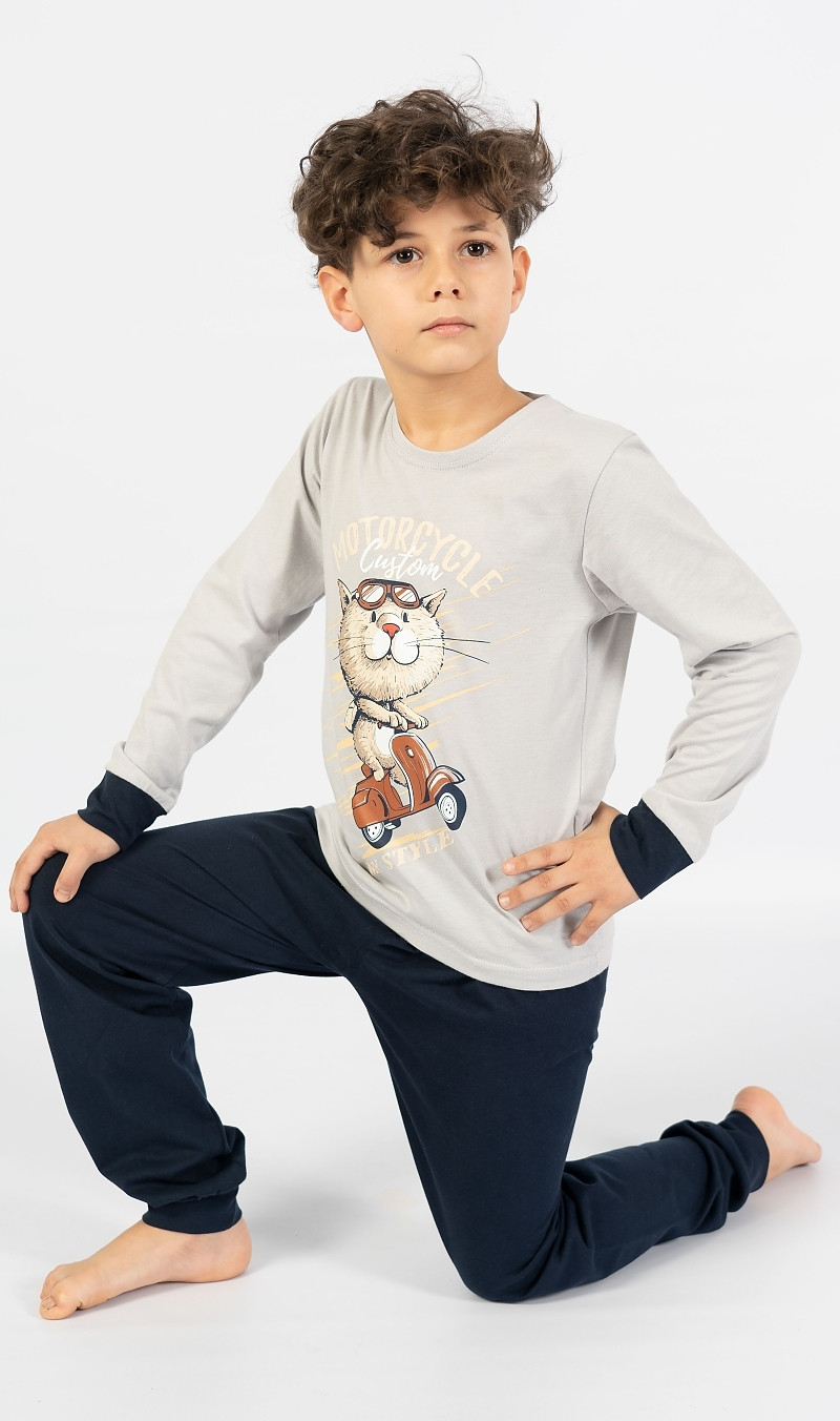 Levně Vienetta Kids Dětské pyžamo dlouhé Motocycle - vyp