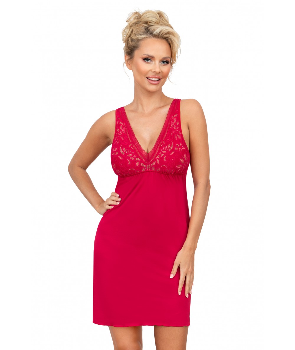 Dámská noční košile Donna Silvana - vine Barva: Červená, Velikost: 2XL