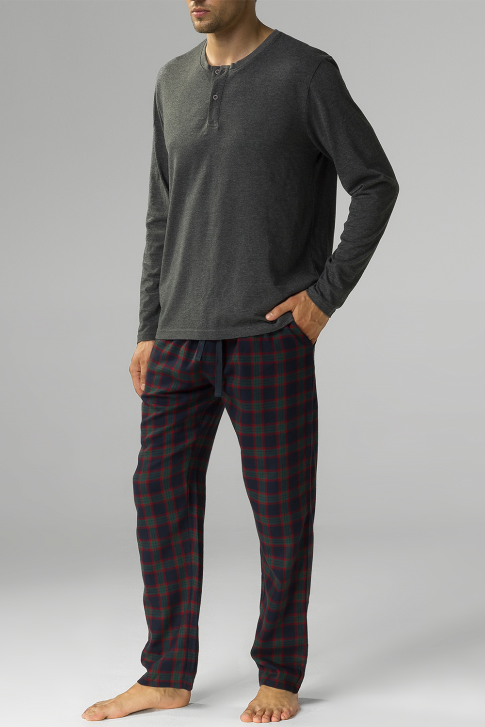 Pánské pyžamo Atlantic NMP-375 Barva: Šedá, Velikost: L