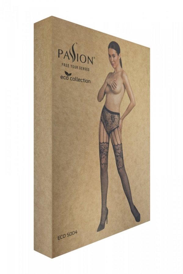 Punčochy Passion ECO S004 black - stocking Barva: Černá, Velikost: S/M/L (obrázek 5)