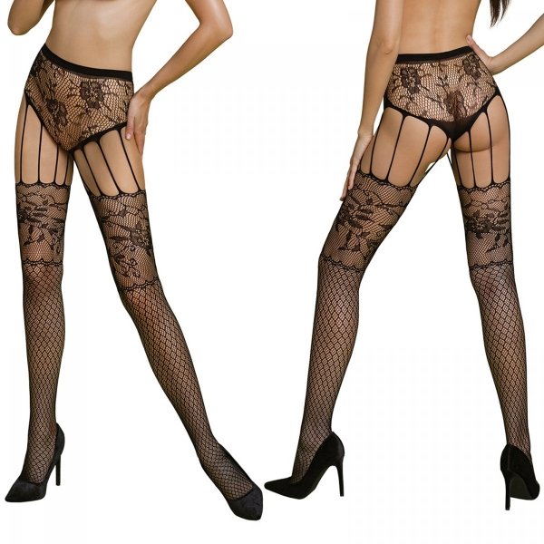 Punčochy Passion ECO S004 black - stocking Barva: Černá, Velikost: S/M/L