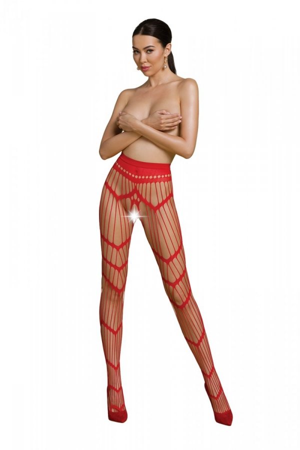 Punčochy Passion ECO S006 red - stocking Barva: Červená, Velikost: S/M/L (obrázek 3)