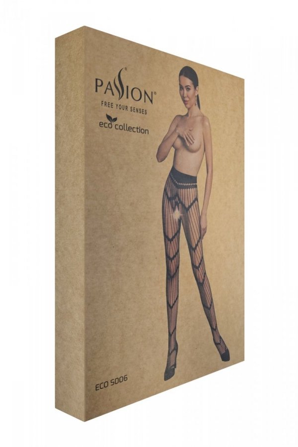 Punčochy Passion ECO S006 black- stocking Barva: Černá, Velikost: S/M/L (obrázek 5)