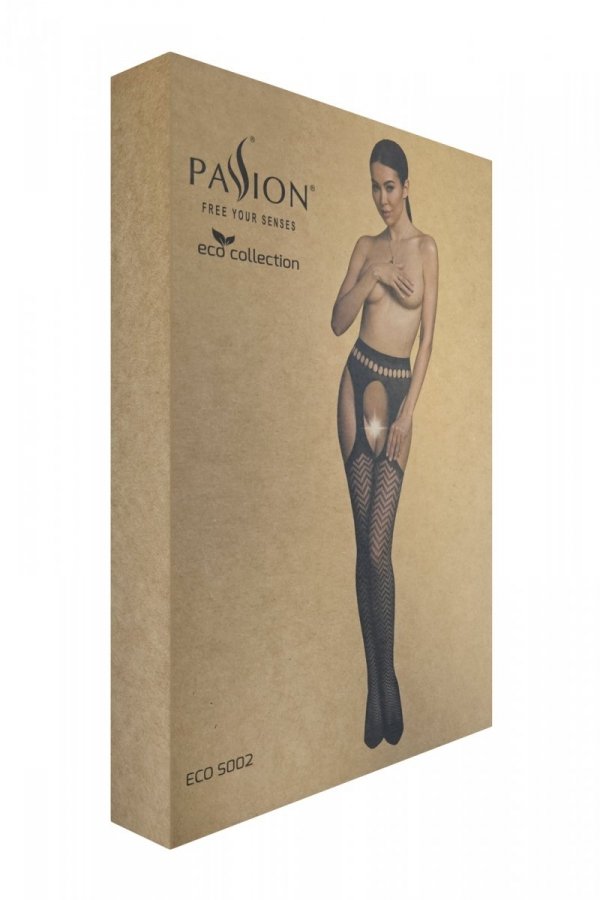 Passion ECO S002 Black - Punčochy Barva: Černá, Velikost: S/L