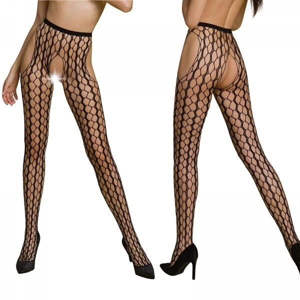 Punčochy Passion ECO S007 black - stocking Barva: Černá, Velikost: S/L