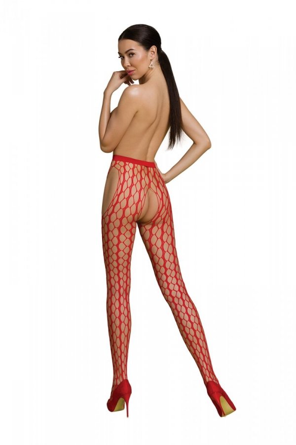Punčochy Passion ECO S007 red - stocking Barva: Červená, Velikost: S/L (obrázek 3)