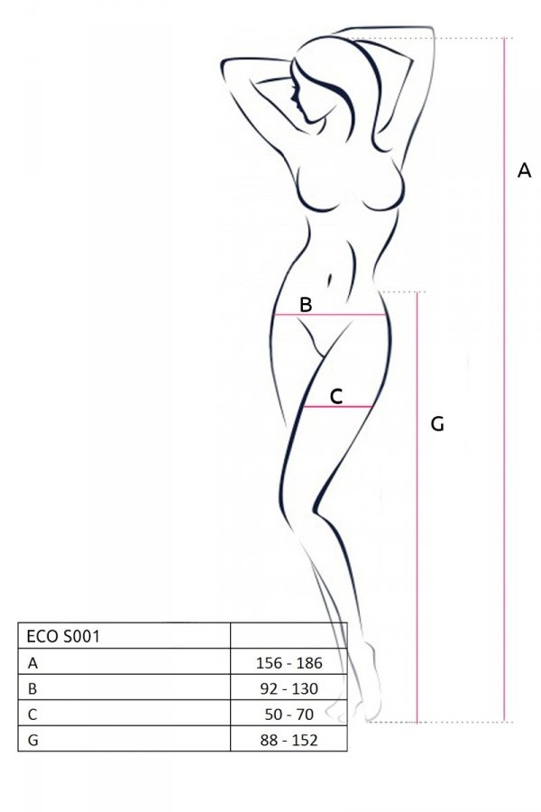 Punčochy Passion ECO S001 White - stocking Barva: Bílá, Velikost: S/L (obrázek 4)