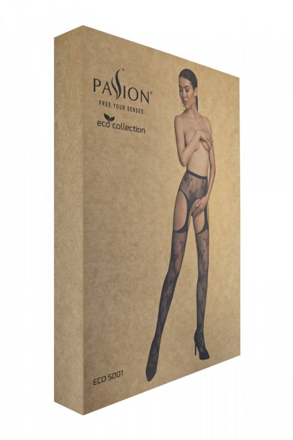 Punčochy Passion ECO S001 White - stocking Barva: Bílá, Velikost: S/L (obrázek 5)