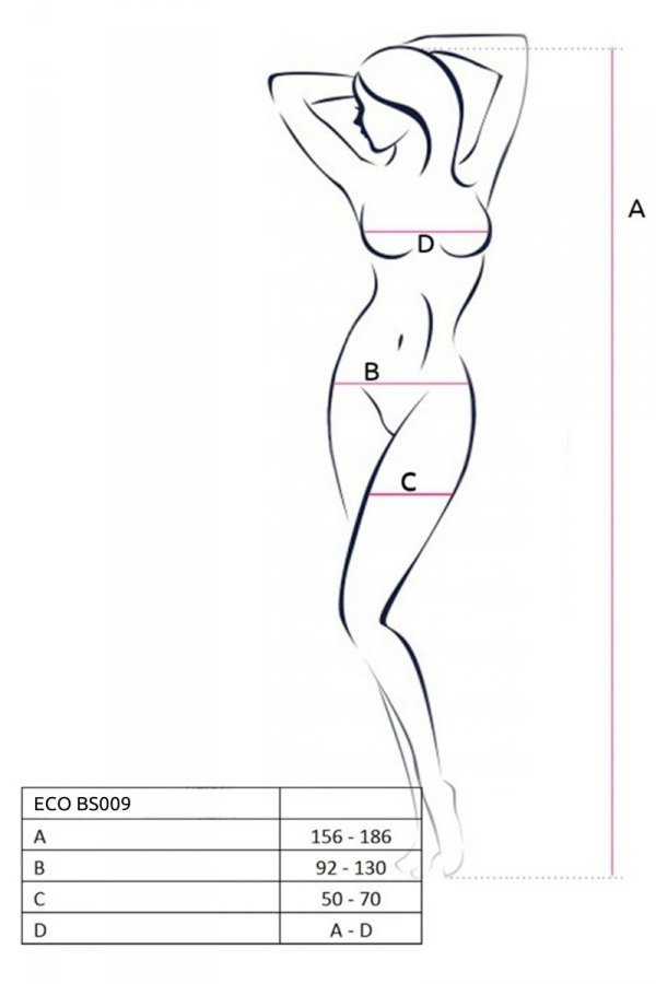 Passion BS104 red - Bodystocking Barva: Červená, Velikost: S/L (obrázek 3)
