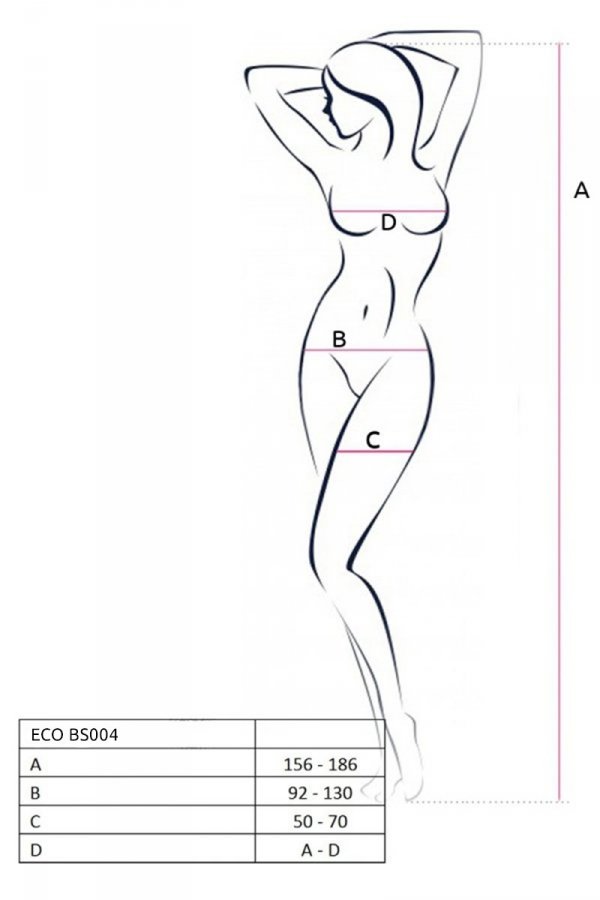 Passion ECO BS004 white - Bodystocking Barva: Bílá, Velikost: S/L (obrázek 4)