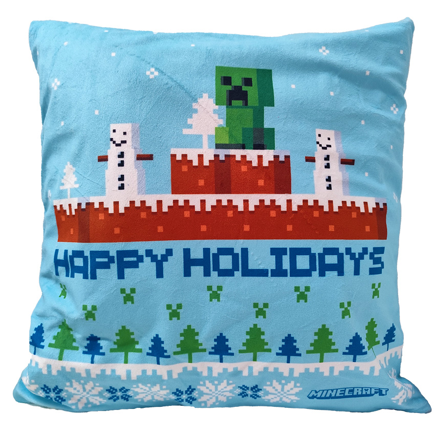 Levně Carbotex Vánoční polštářek Minecraft Sněhulák a Creeper