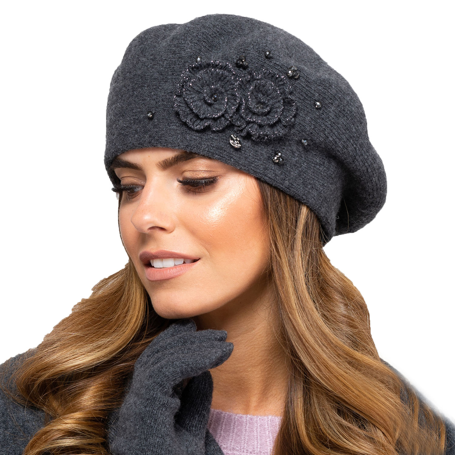 Baret Kamea Barcelona - výprodej Barva: Šedá - tmavě, Velikost: UNI