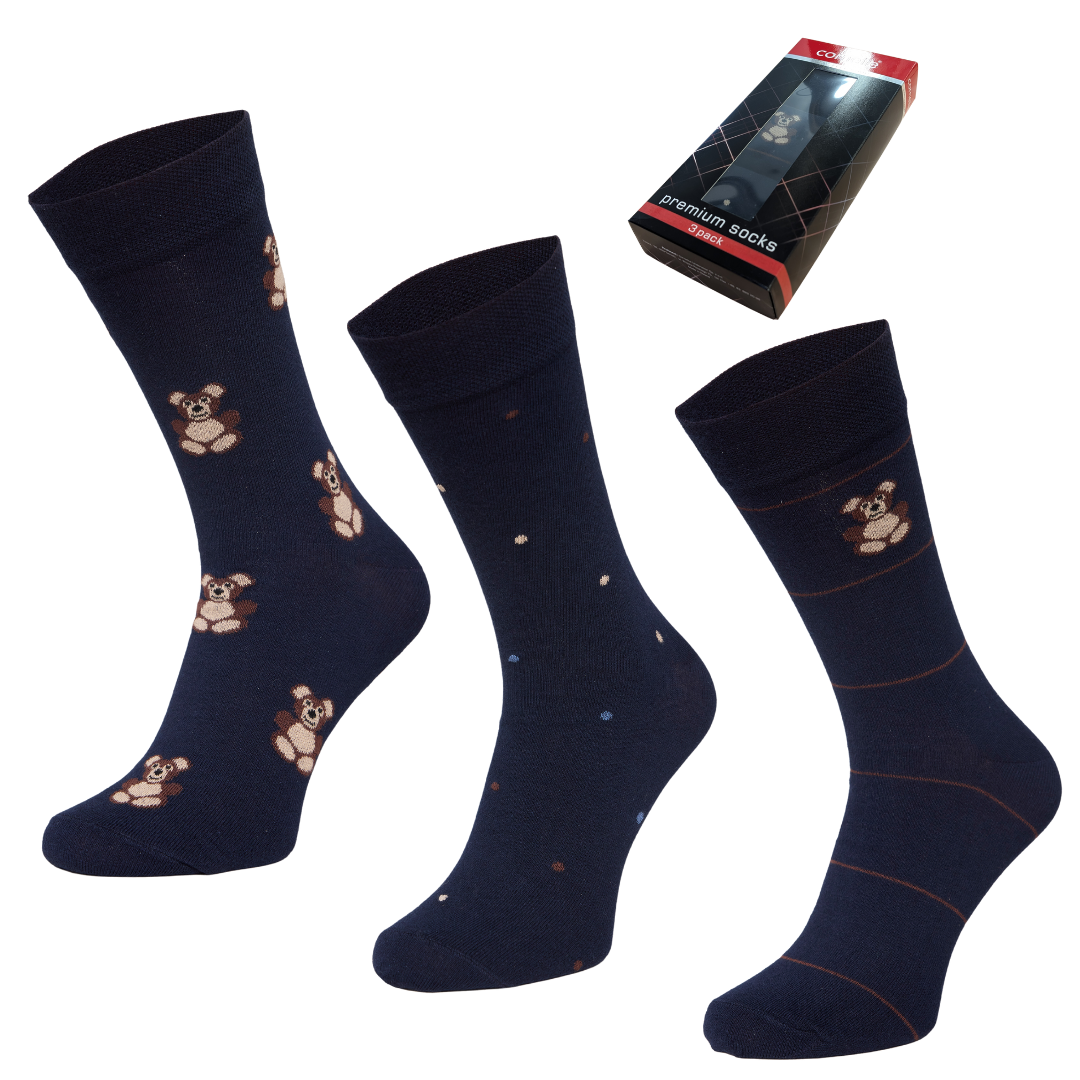 Ponožky Cornette Premium A64 pack Barva: Modrá - tmavě, Velikost: 39-41