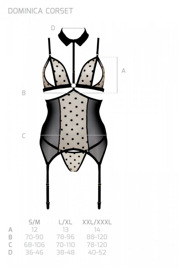 Korzet Passion devil collection Dominica corset beige Barva: Béžová, Velikost: 2XL/3XL (obrázek 3)