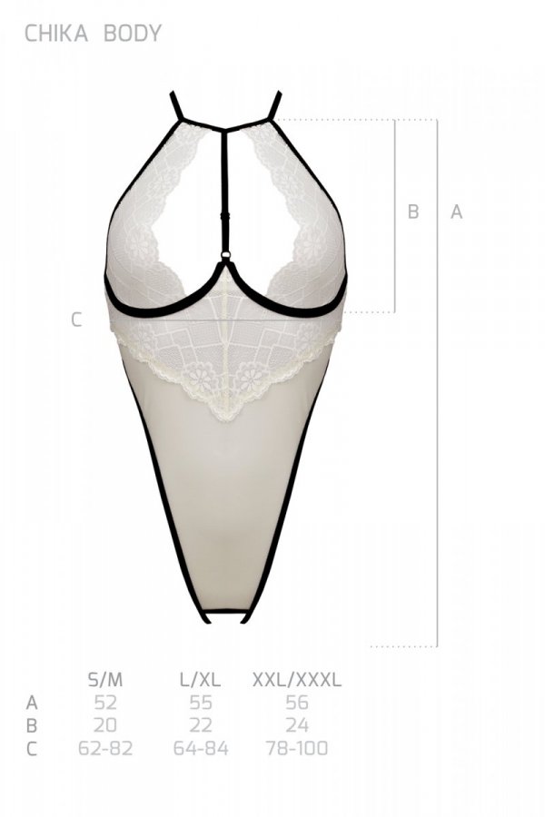 Body Passion devil collection Chika body cream Barva: Smetanová, Velikost: 2XL/3XL (obrázek 3)