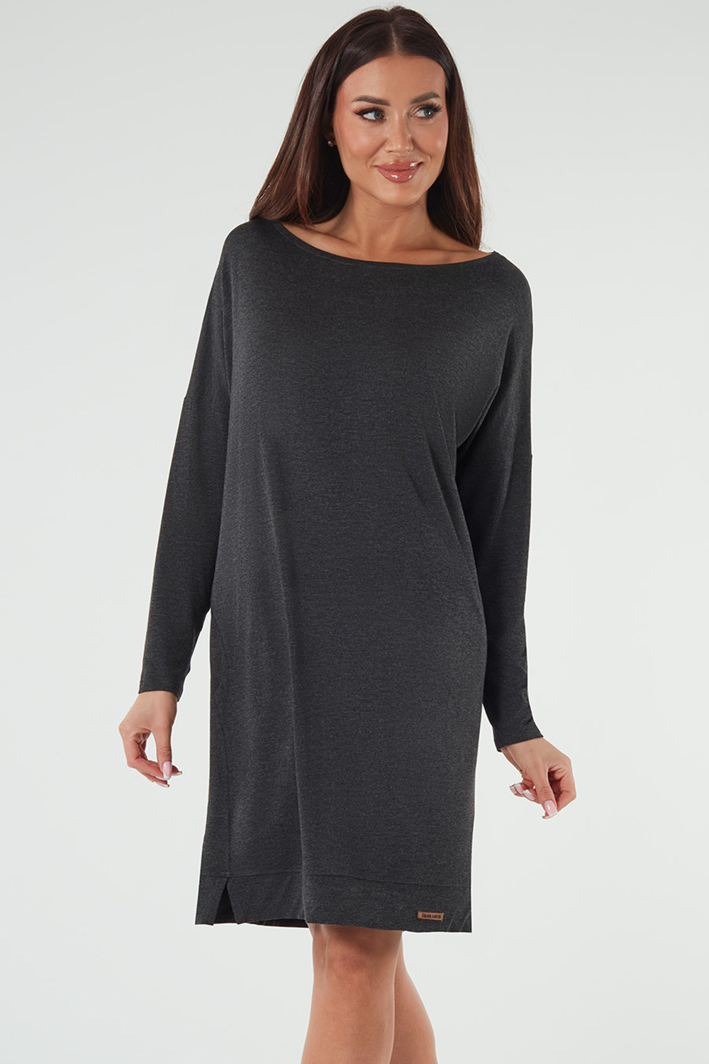 Šaty Italian Fashion Akord tunika dł.r. Barva: Šedá, Velikost: XL