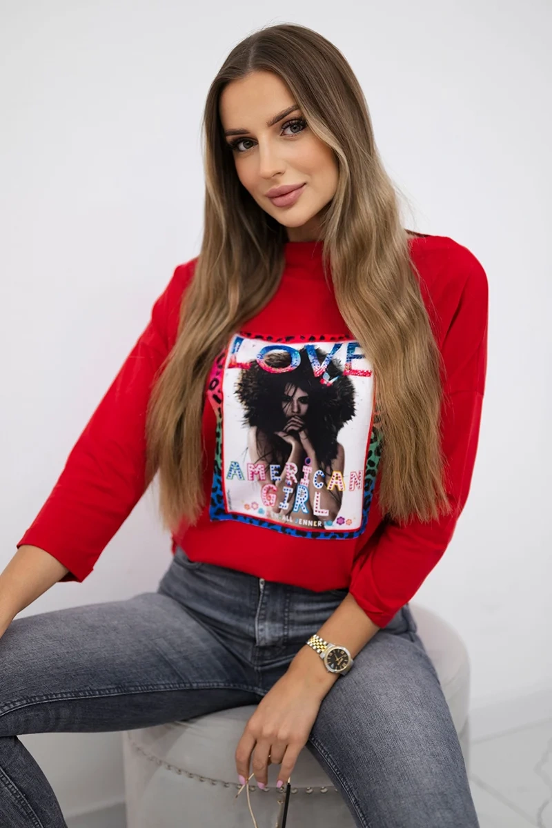 Kesi Dámské tričko LOVE Barva: Červená, Velikost: S/M