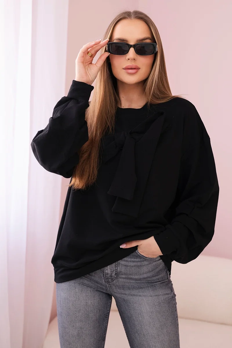 Kesi Bavlněná halenka Amaya s mašlí Barva: Černá, Velikost: UNI