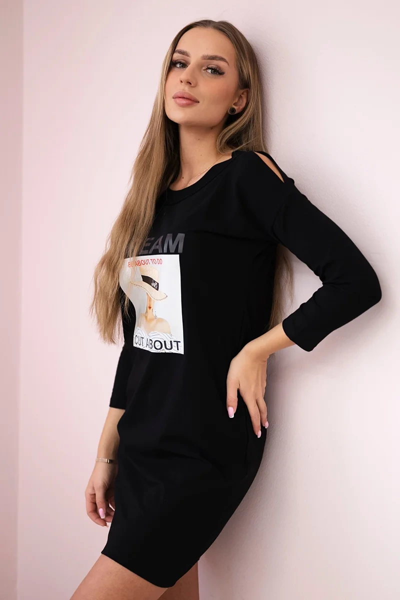 Kesi Šaty s potiskem Dream Barva: Černá, Velikost: UNI