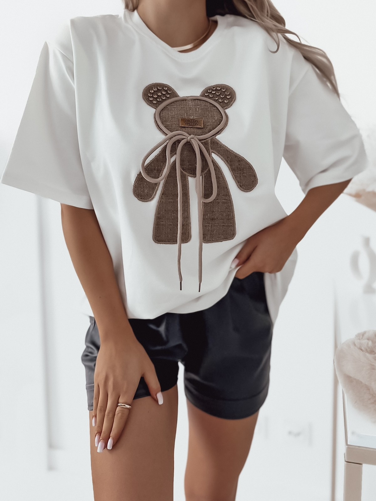 Green Plant Tričko s medvídkem Domrebel Barva: Smetanová, Velikost: UNI